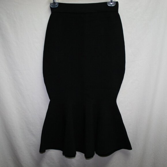 Milly Black Slim Stretch Mermaid Skirt P Small